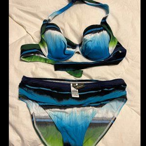 Tommy Bahama blue multi colored bikini set